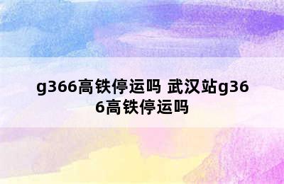 g366高铁停运吗 武汉站g366高铁停运吗